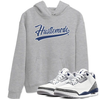 Air Jordan 3 Midnight Navy shirt to match jordans Hustle Mode sneaker tees 3s Midnight Navy SNRT Sneaker T Shirt  unisex cotton Heather Grey 1 crew neck shirt
