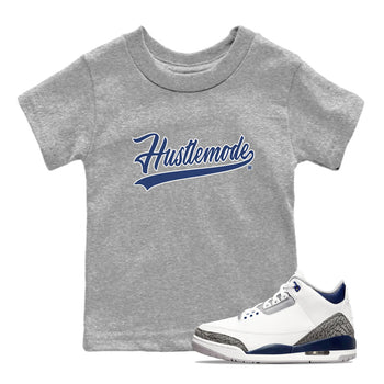 Air Jordan 3 Midnight Navy shirt to match jordans Hustle Mode sneaker tees AJ3 Midnight Navy SNRT Sneaker T Shirt  baby toddler Heather Grey 1 cotton Shirt