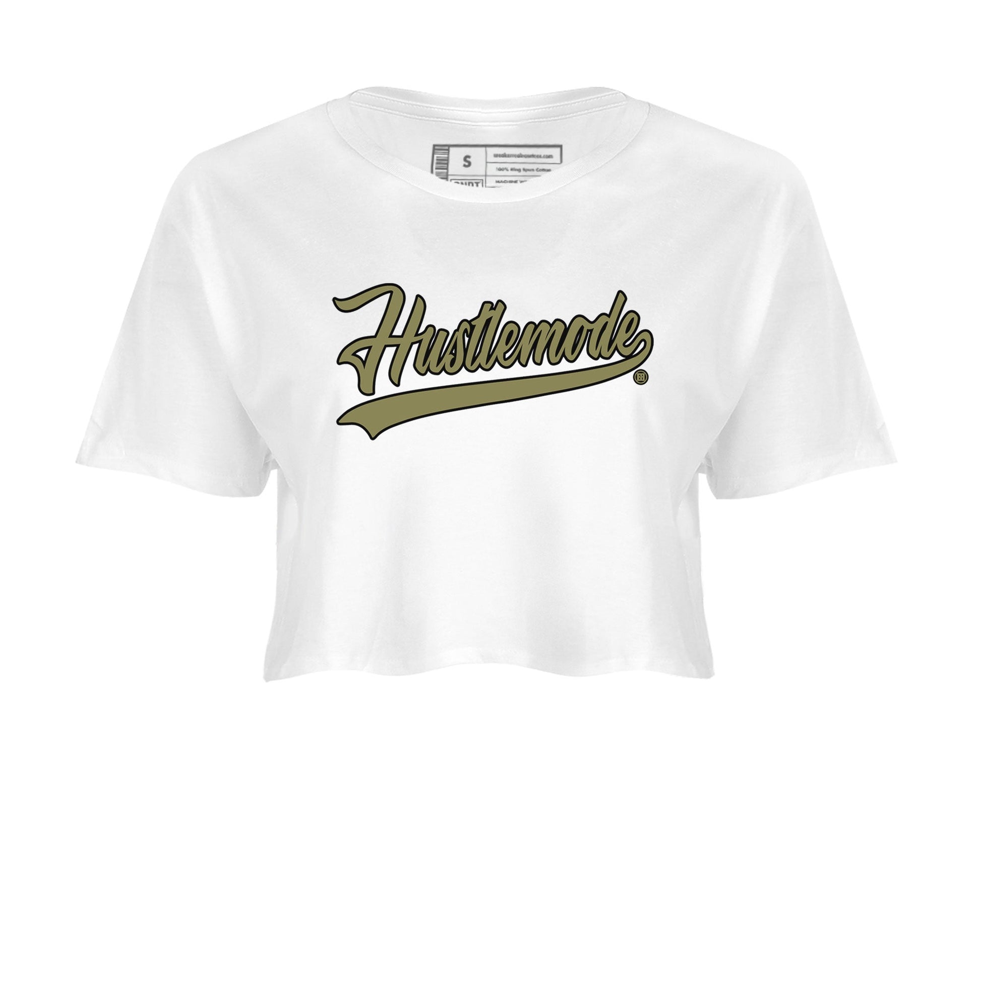 Air Jordan 4 Medium Olive shirt to match jordans Hustle Mode sneaker tees Jordan 4 Retro Medium Olive SNRT Sneaker Tees Sneaker Matching Clothing Brand White 2 Crop T-Shirt