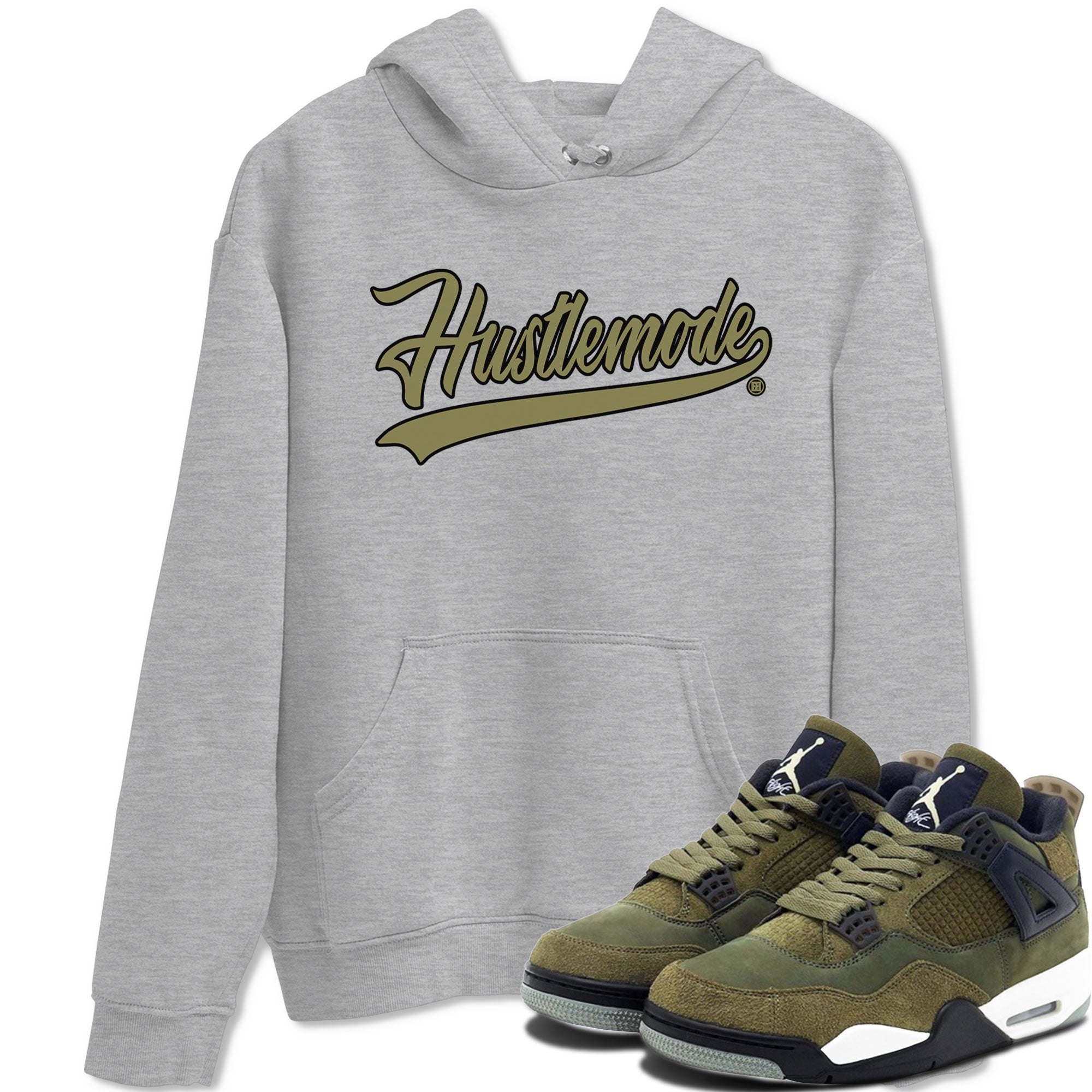 Air Jordan 4 Medium Olive shirt to match jordans Hustle Mode sneaker tees Jordan 4 Retro Medium Olive SNRT Sneaker Tees Sneaker Matching Clothing Brand Unisex Sneaker Tee Heather Grey 1 T-Shirt