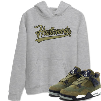 Air Jordan 4 Medium Olive shirt to match jordans Hustle Mode sneaker tees Jordan 4 Retro Medium Olive SNRT Sneaker Tees Sneaker Matching Clothing Brand Unisex Sneaker Tee Heather Grey 1 T-Shirt