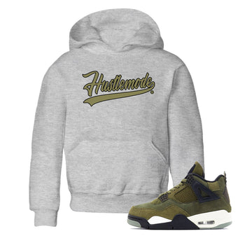 Air Jordan 4 Medium Olive shirt to match jordans Hustle Mode sneaker tees Jordan 4 Retro Medium Olive SNRT Sneaker Tees Sneaker Matching Clothing Brand Baby Toddler Heather Grey 1 T-Shirt