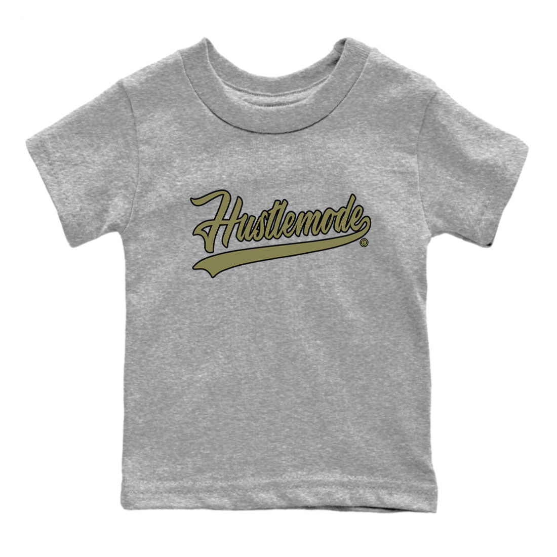 Air Jordan 4 Medium Olive shirt to match jordans Hustle Mode sneaker tees Jordan 4 Retro Medium Olive SNRT Sneaker Tees Sneaker Matching Clothing Brand Baby Toddler Heather Grey 2 T-Shirt
