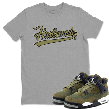 Air Jordan 4 Medium Olive shirt to match jordans Hustle Mode sneaker tees Jordan 4 Retro Medium Olive SNRT Sneaker Tees Sneaker Matching Clothing Brand Unisex Sneaker Tee Heather Grey 1 T-Shirt