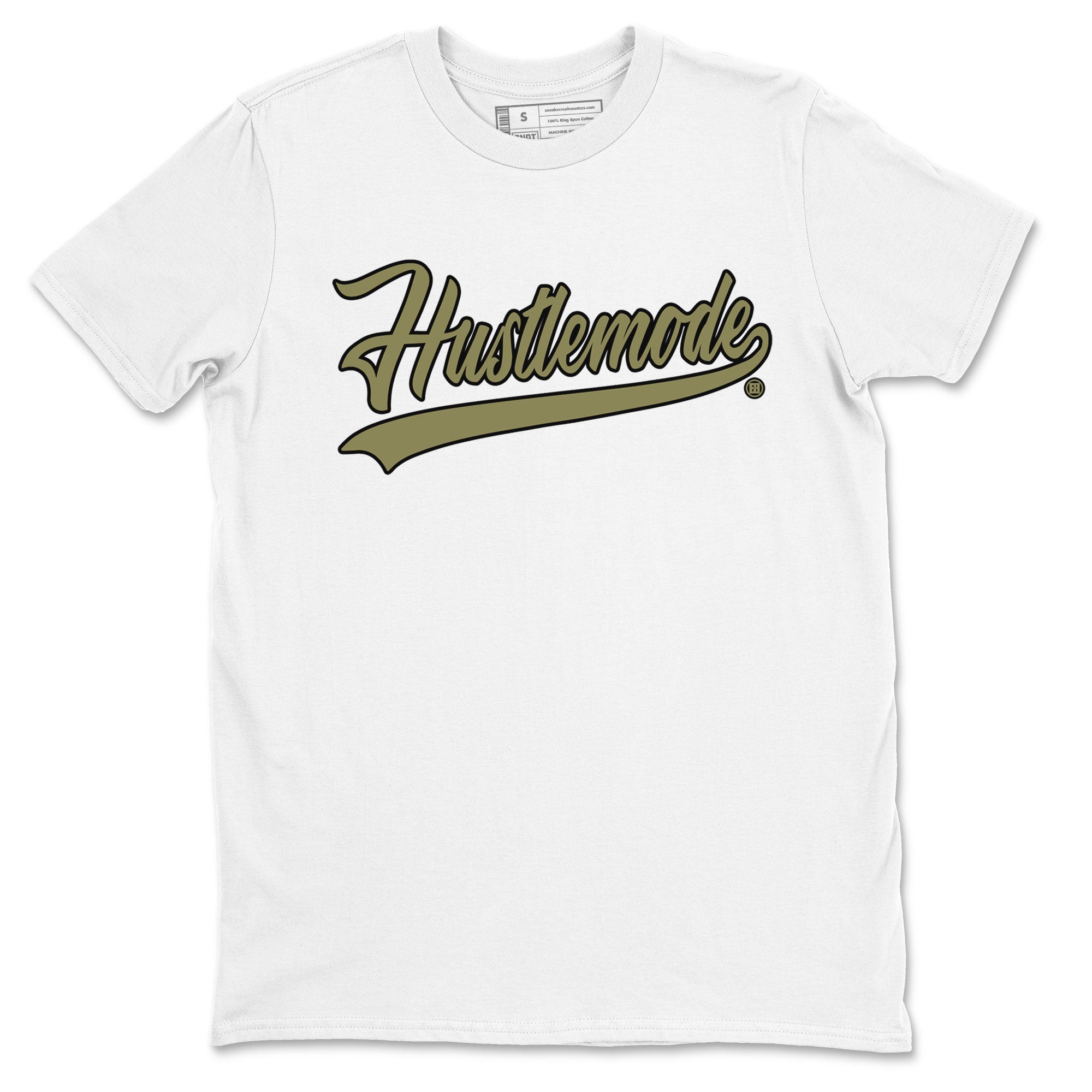Air Jordan 4 Medium Olive shirt to match jordans Hustle Mode sneaker tees Jordan 4 Retro Medium Olive SNRT Sneaker Tees Sneaker Matching Clothing Brand Unisex Sneaker Tee White 2 T-Shirt
