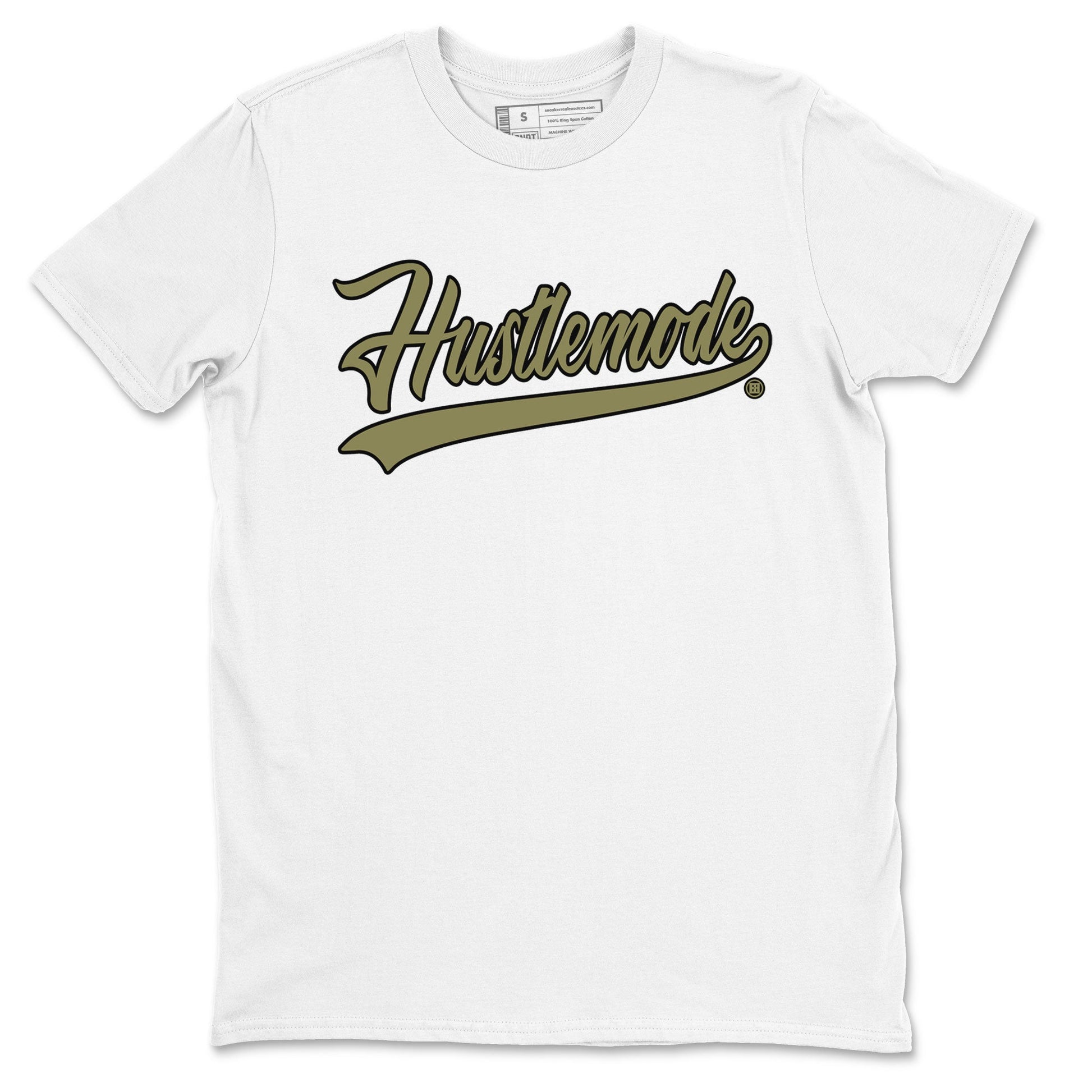 Air Jordan 4 Medium Olive shirt to match jordans Hustle Mode sneaker tees Jordan 4 Retro Medium Olive SNRT Sneaker Tees Sneaker Matching Clothing Brand Unisex Sneaker Tee White 2 T-Shirt