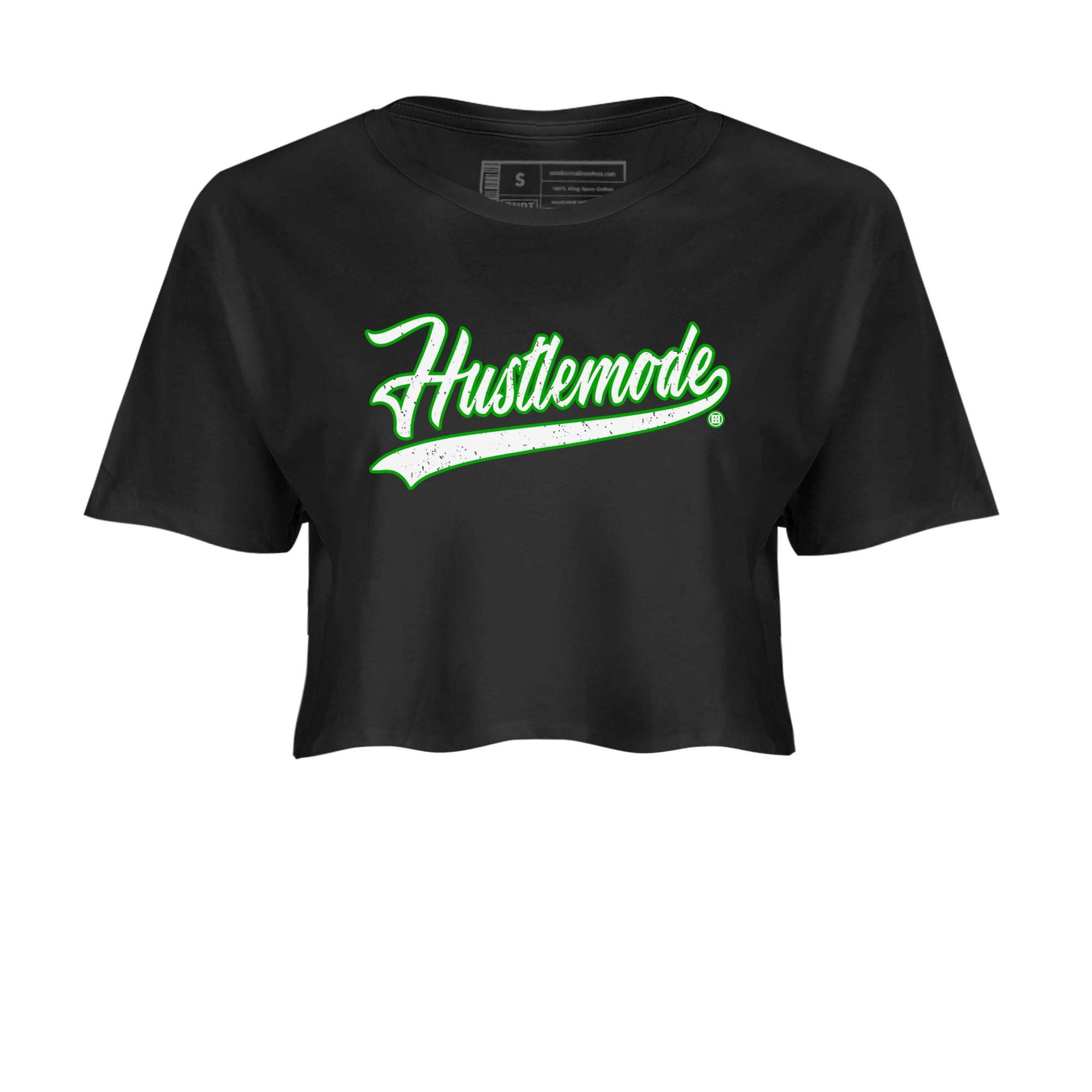 5s Lucky Green shirt to match jordans Hustle Mode sneaker tees Air Jordan 5 Retro Lucky Green SNRT Sneaker Release Tees Black 2 crop length shirt