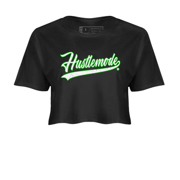 5s Lucky Green shirt to match jordans Hustle Mode sneaker tees Air Jordan 5 Retro Lucky Green SNRT Sneaker Release Tees Black 2 crop length shirt