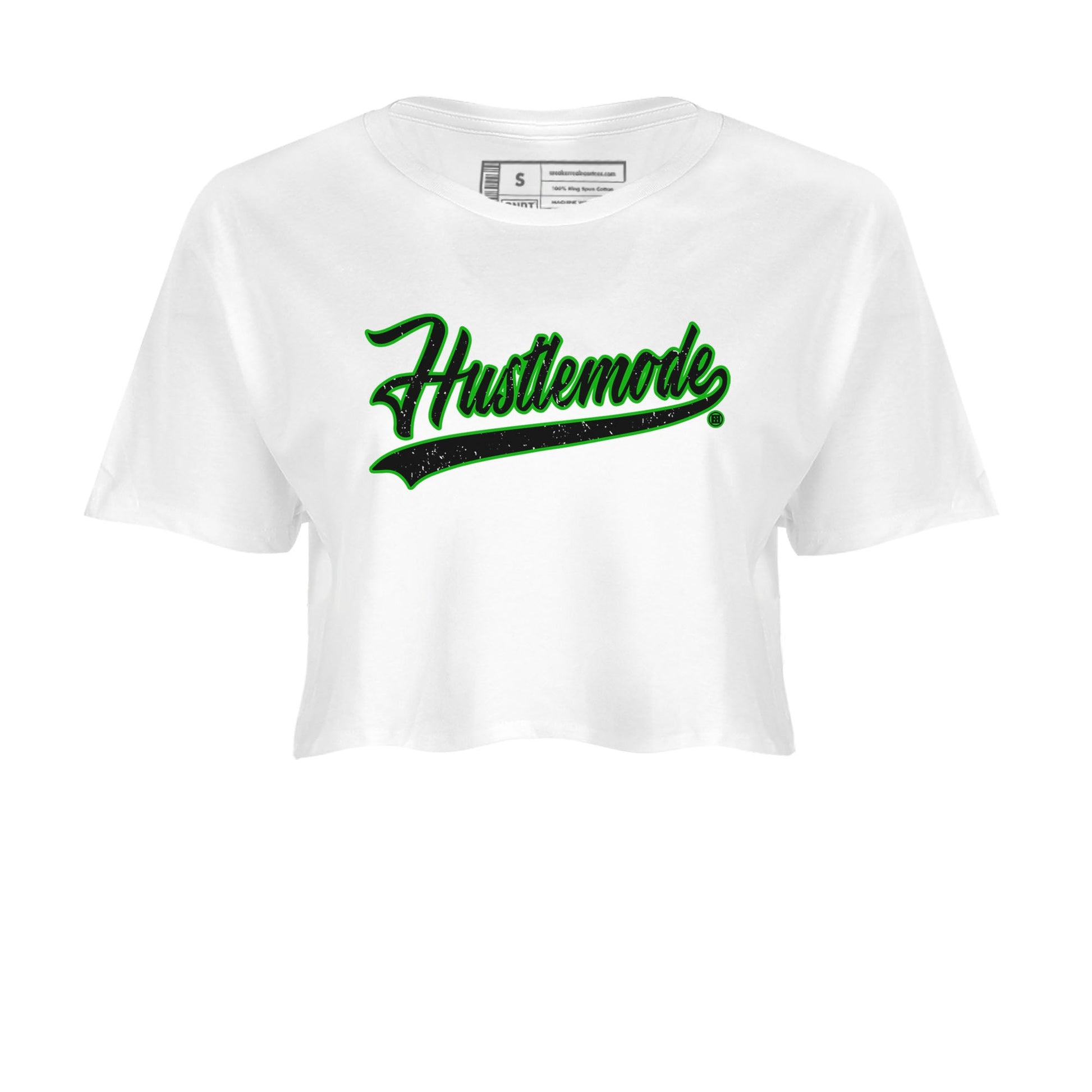 5s Lucky Green shirt to match jordans Hustle Mode sneaker tees Air Jordan 5 Retro Lucky Green SNRT Sneaker Release Tees White 2 crop length shirt