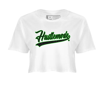 5s Lucky Green shirt to match jordans Hustle Mode sneaker tees Air Jordan 5 Retro Lucky Green SNRT Sneaker Release Tees White 2 crop length shirt