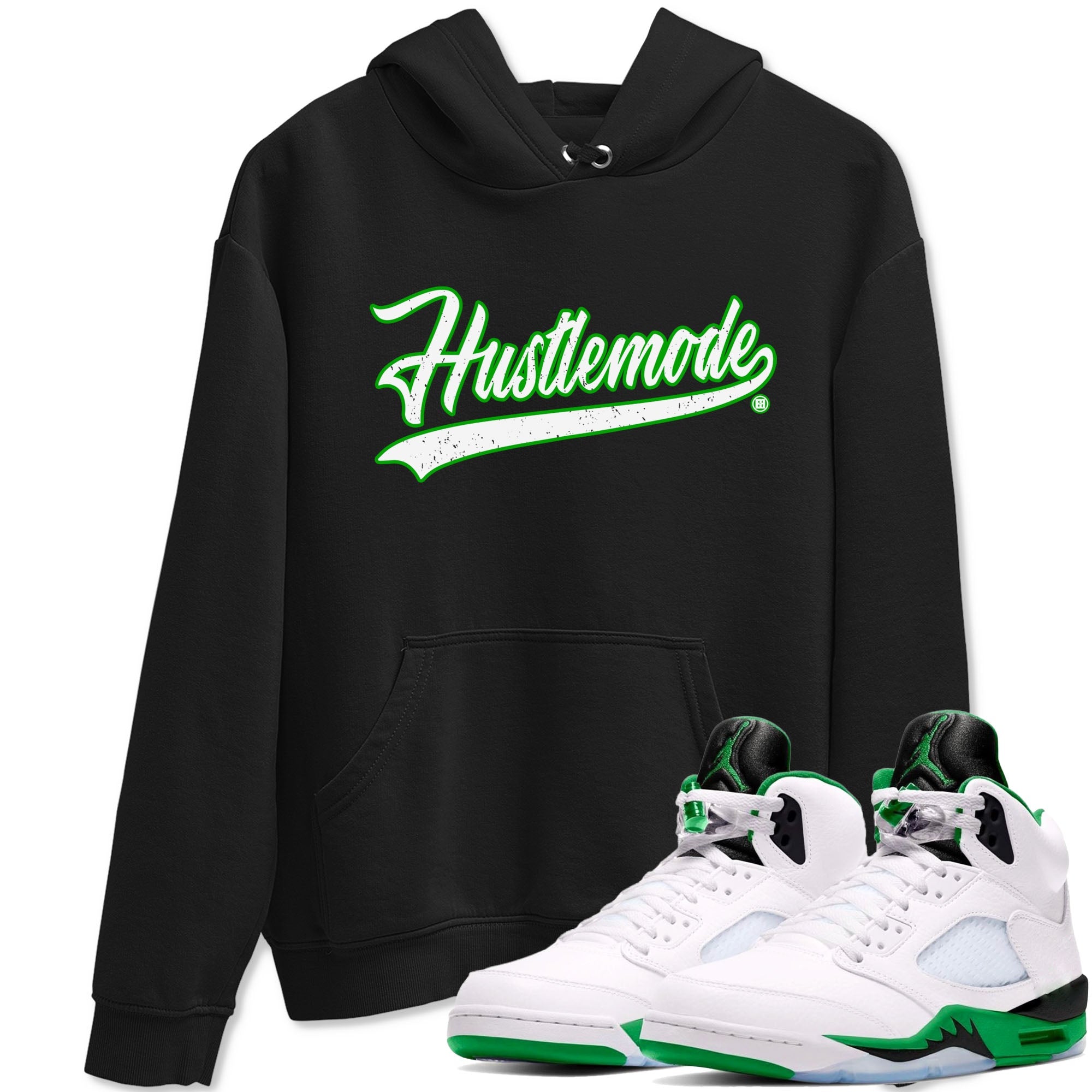 5s Lucky Green shirt to match jordans Hustle Mode sneaker tees Air Jordan 5 Retro Lucky Green SNRT Sneaker Release Tees unisex cotton Black 1 crew neck shirt