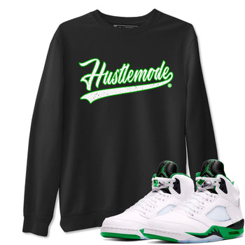 5s Lucky Green shirt to match jordans Hustle Mode sneaker tees Air Jordan 5 Retro Lucky Green SNRT Sneaker Release Tees unisex cotton Black 1 crew neck shirt