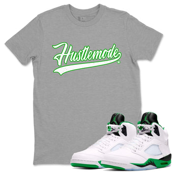 5s Lucky Green shirt to match jordans Hustle Mode sneaker tees Air Jordan 5 Retro Lucky Green SNRT Sneaker Release Tees unisex cotton Heather Grey 1 crew neck shirt