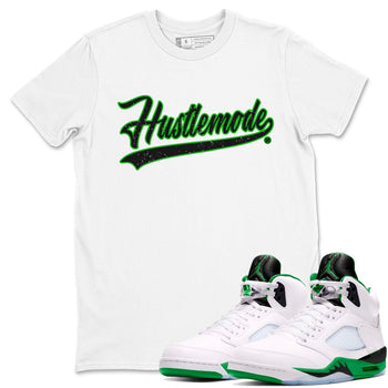 5s Lucky Green shirt to match jordans Hustle Mode sneaker tees Air Jordan 5 Retro Lucky Green SNRT Sneaker Release Tees unisex cotton White 1 crew neck shirt