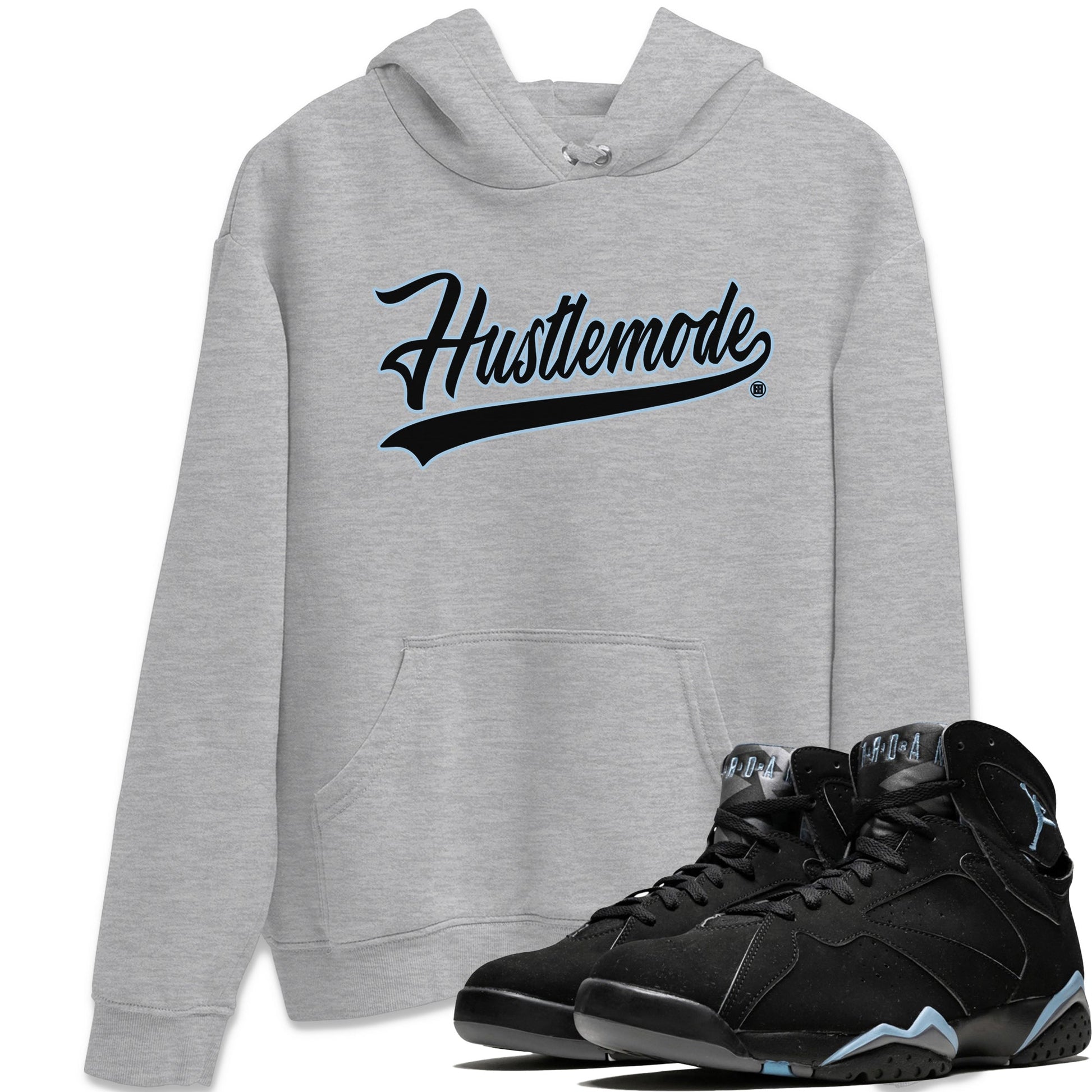 Jordan 7 Chambray T-Shirt Hustle Mode Sneaker Tees Air Jordan 7 Chambray Sneaker Release Tees Unisex Shirts Heather Grey 1