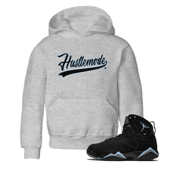 Jordan 7 Chambray T-Shirt Hustle Mode Sneaker Tees Air Jordan 7 Chambray Sneaker Release Tees Kids Shirts Heather Grey 1