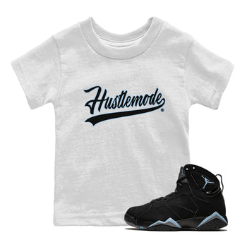 Jordan 7 Chambray T-Shirt Hustle Mode Sneaker Tees Air Jordan 7 Chambray Sneaker Release Tees Kids Shirts White 1