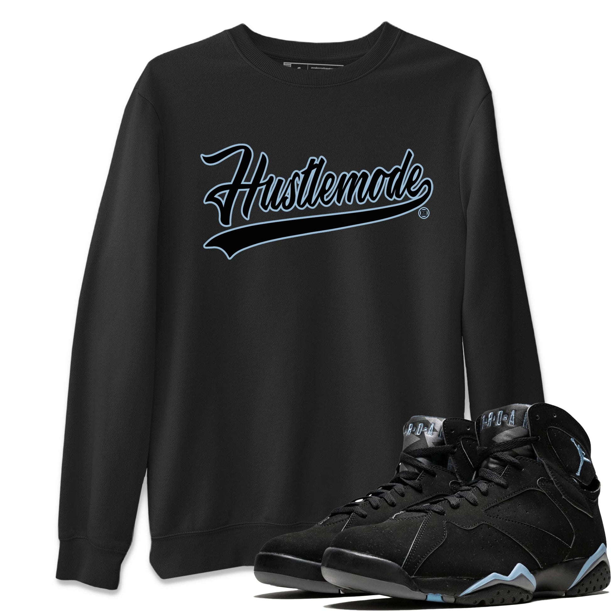 Jordan 7 Chambray T-Shirt Hustle Mode Sneaker Tees Air Jordan 7 Chambray Sneaker Release Tees Unisex Shirts Black 1