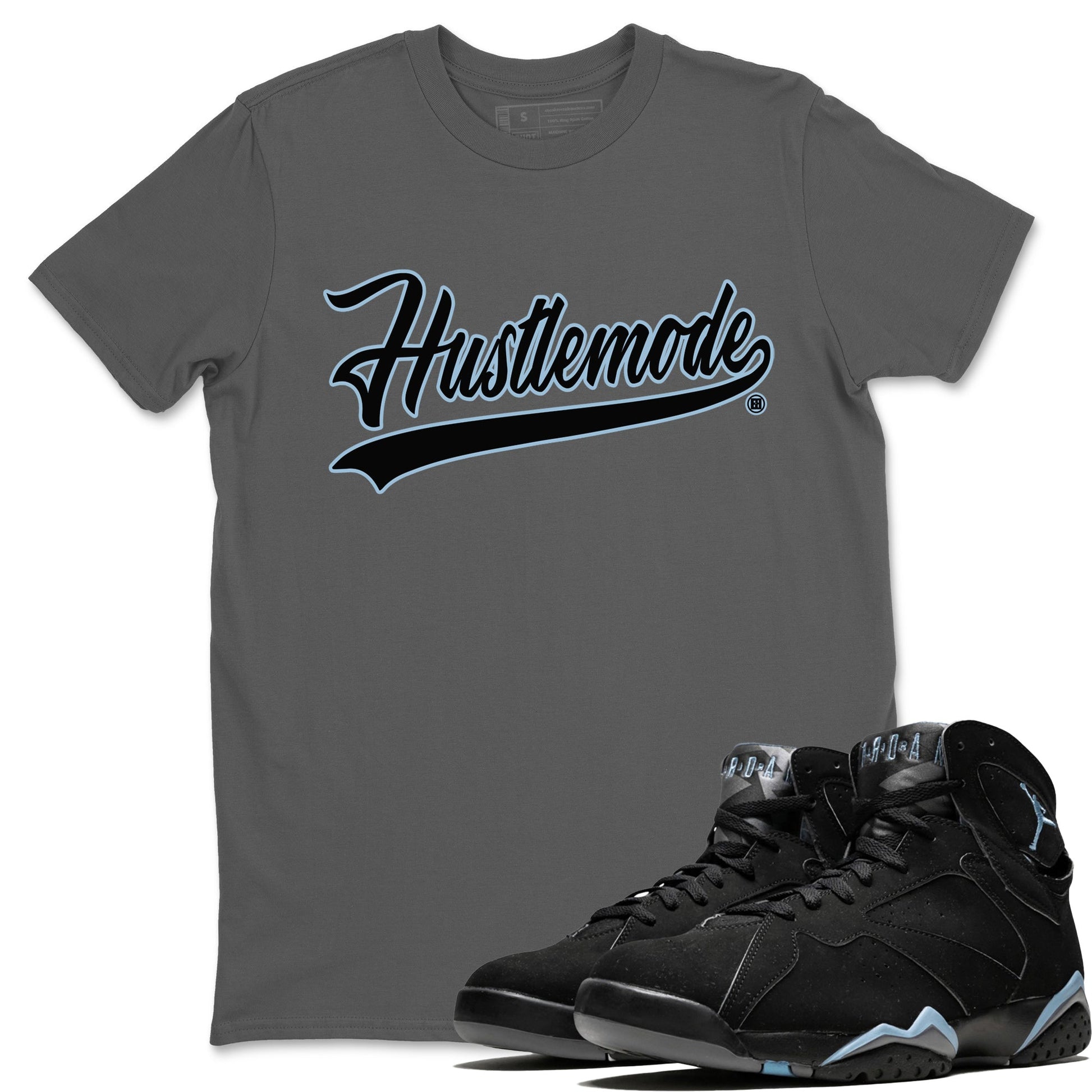 Jordan 7 Chambray T-Shirt Hustle Mode Sneaker Tees Air Jordan 7 Chambray Sneaker Release Tees Unisex Shirts Cool Grey 1
