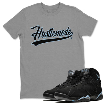 Jordan 7 Chambray T-Shirt Hustle Mode Sneaker Tees Air Jordan 7 Chambray Sneaker Release Tees Unisex Shirts Heather Grey 1