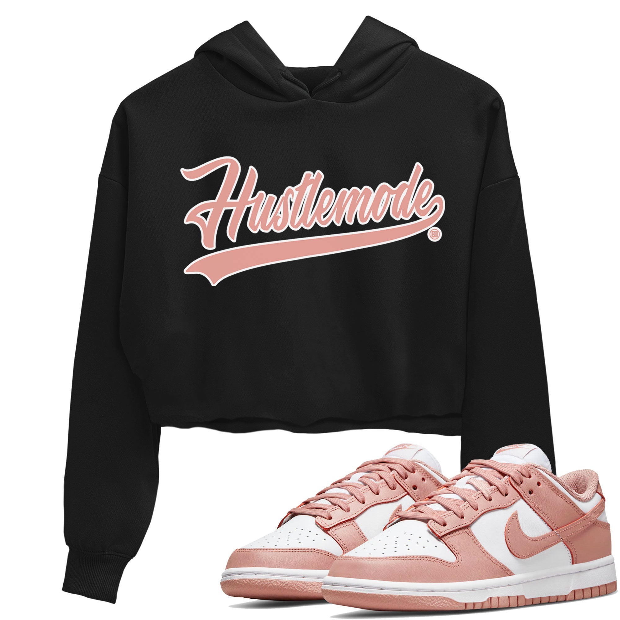 Dunk Low WMNS Rose Whisper shirt to match jordans Hustle Mode sneaker tees Dunk Rose Whisper SNRT Sneaker Release Tees Black 1 Crop T-Shirt