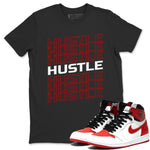 Jordan 1 Heritage Sneaker Match Tees Hustle Typo Sneaker Tees Jordan 1 Heritage Sneaker Release Tees Unisex Shirts