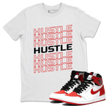 Jordan 1 Heritage Sneaker Match Tees Hustle Typo Sneaker Tees Jordan 1 Heritage Sneaker Release Tees Unisex Shirts