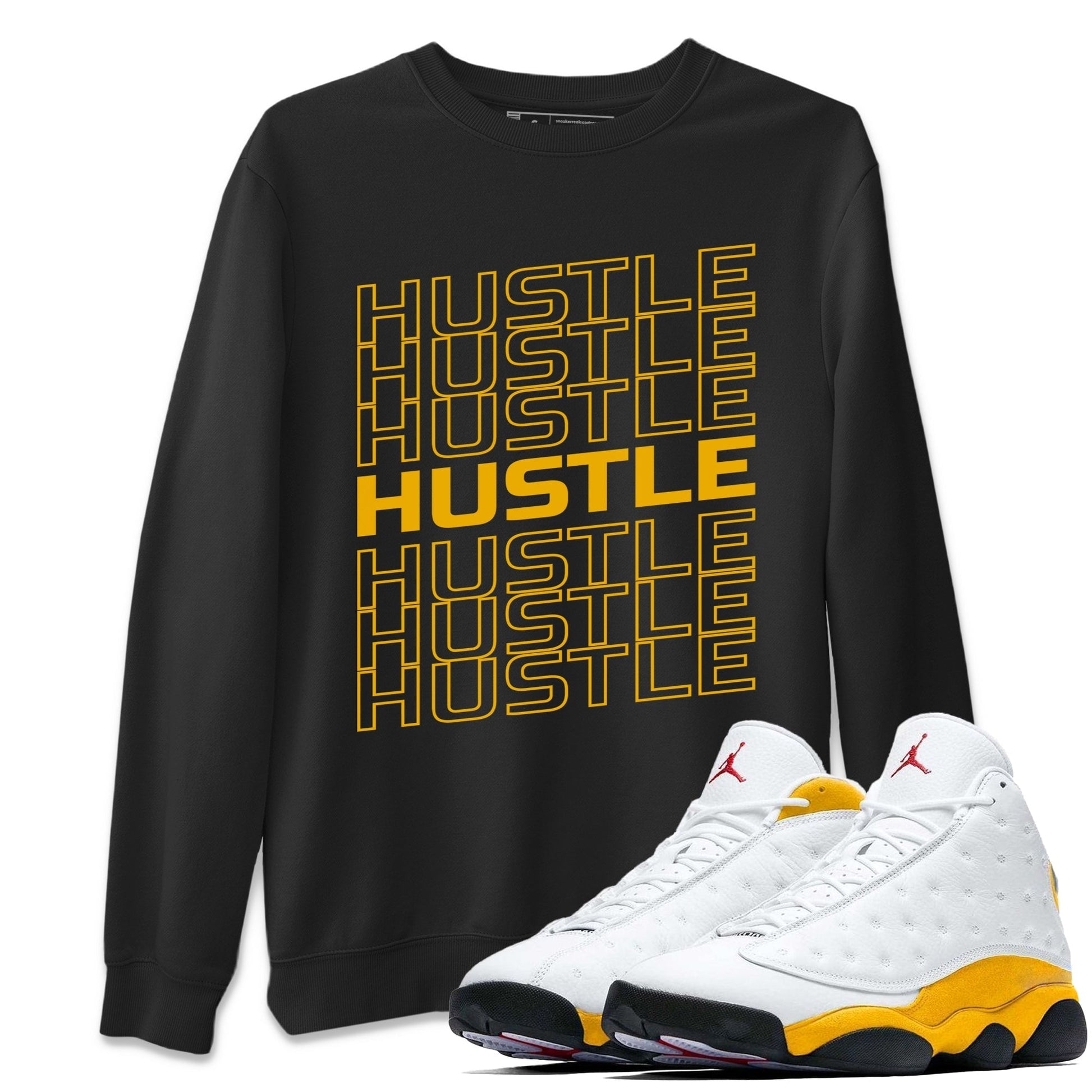 Jordan 13 Del Sol Sneaker Match Tees Hustle Typo Sneaker Tees Jordan 13 Del Sol Sneaker Release Tees Unisex Shirts