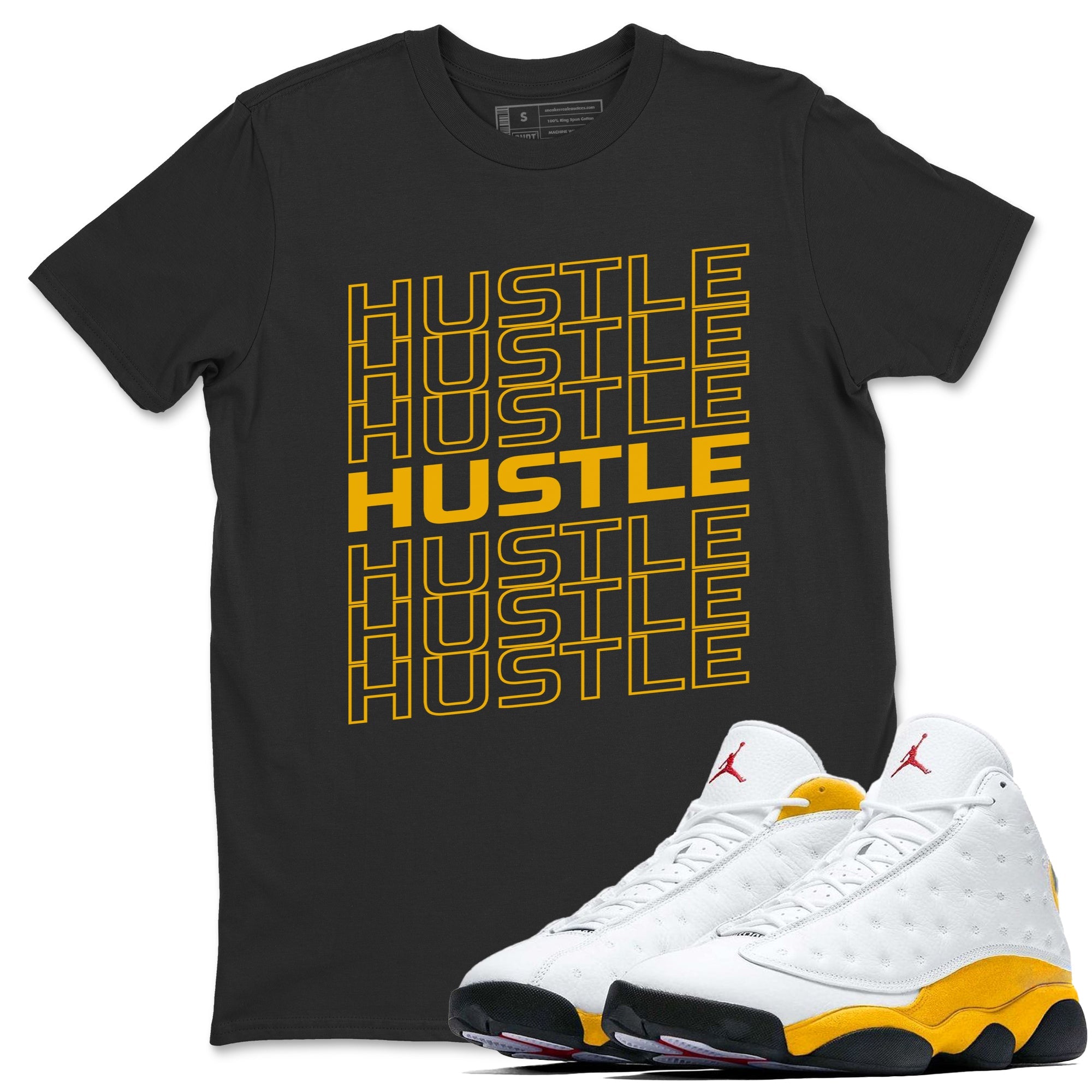 Jordan 13 Del Sol Sneaker Match Tees Hustle Typo Sneaker Tees Jordan 13 Del Sol Sneaker Release Tees Unisex Shirts