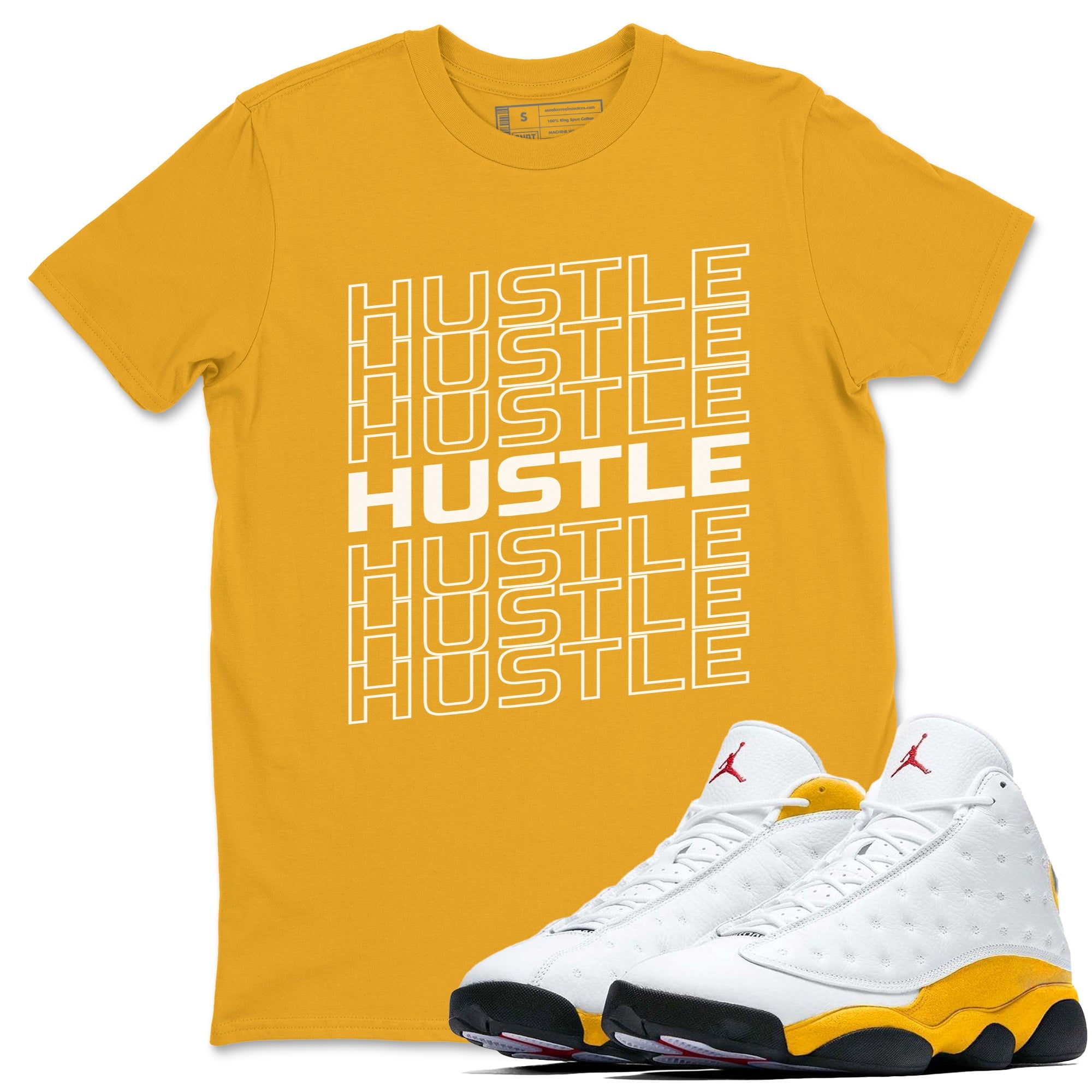 Jordan 13 Del Sol Sneaker Match Tees Hustle Typo Sneaker Tees Jordan 13 Del Sol Sneaker Release Tees Unisex Shirts