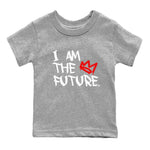 12s Cherry shirt to match jordans I Am The Future sneaker tees Air Jordan 12 Cherry SNRT Sneaker Release Tees Baby Toddler Heather Grey 2 T-Shirt