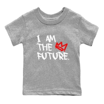 12s Cherry shirt to match jordans I Am The Future sneaker tees Air Jordan 12 Cherry SNRT Sneaker Release Tees Baby Toddler Heather Grey 2 T-Shirt