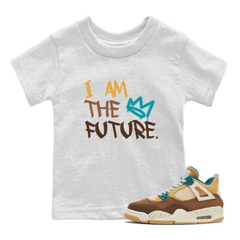 Air Jordan 4 GS Cacao Wow shirt to match jordans I Am The Future sneaker tees Air Jordan 4 Cacao Wow SNRT Sneaker Release Tees Baby Toddler White 1 T-Shirt