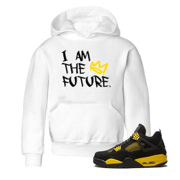 Air Jordan 4 Thunder Sneaker Match Tees I Am The Future Sneaker Tees Air Jordan 4 Retro Thunder Sneaker Release Tees Kids Shirts White 1