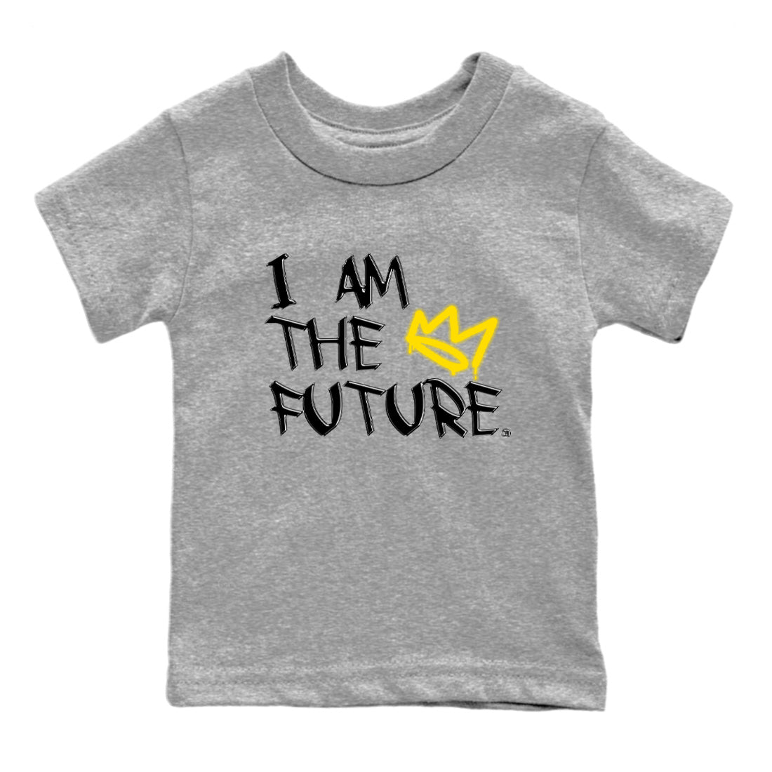 Air Jordan 4 Thunder Sneaker Match Tees I Am The Future Sneaker Tees Air Jordan 4 Retro Thunder Sneaker Release Tees Kids Shirts Heather Grey 2