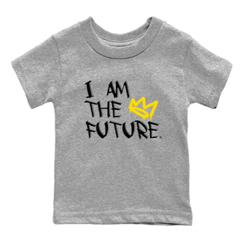 Air Jordan 4 Thunder Sneaker Match Tees I Am The Future Sneaker Tees Air Jordan 4 Retro Thunder Sneaker Release Tees Kids Shirts Heather Grey 2