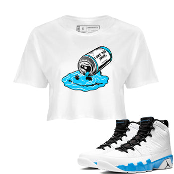 9s Powder Blue shirt to match jordans I Got The Juice sneaker tees Air Jordan 9 Powder Blue SNRT Sneaker Release Tees White 1 crop length shirt