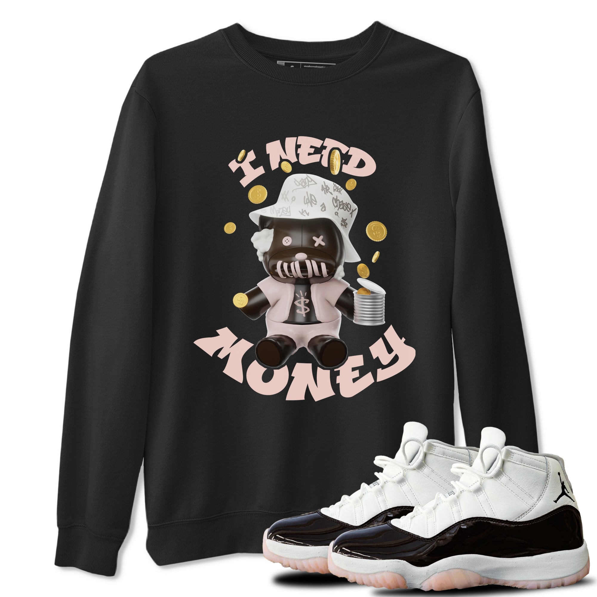 Air Jordan 11 Neapolitan shirt to match jordans I Need Money sneaker tees AJ11 Neapolitan SNRT Sneaker Release Tees Unisex Black 1 T-Shirt