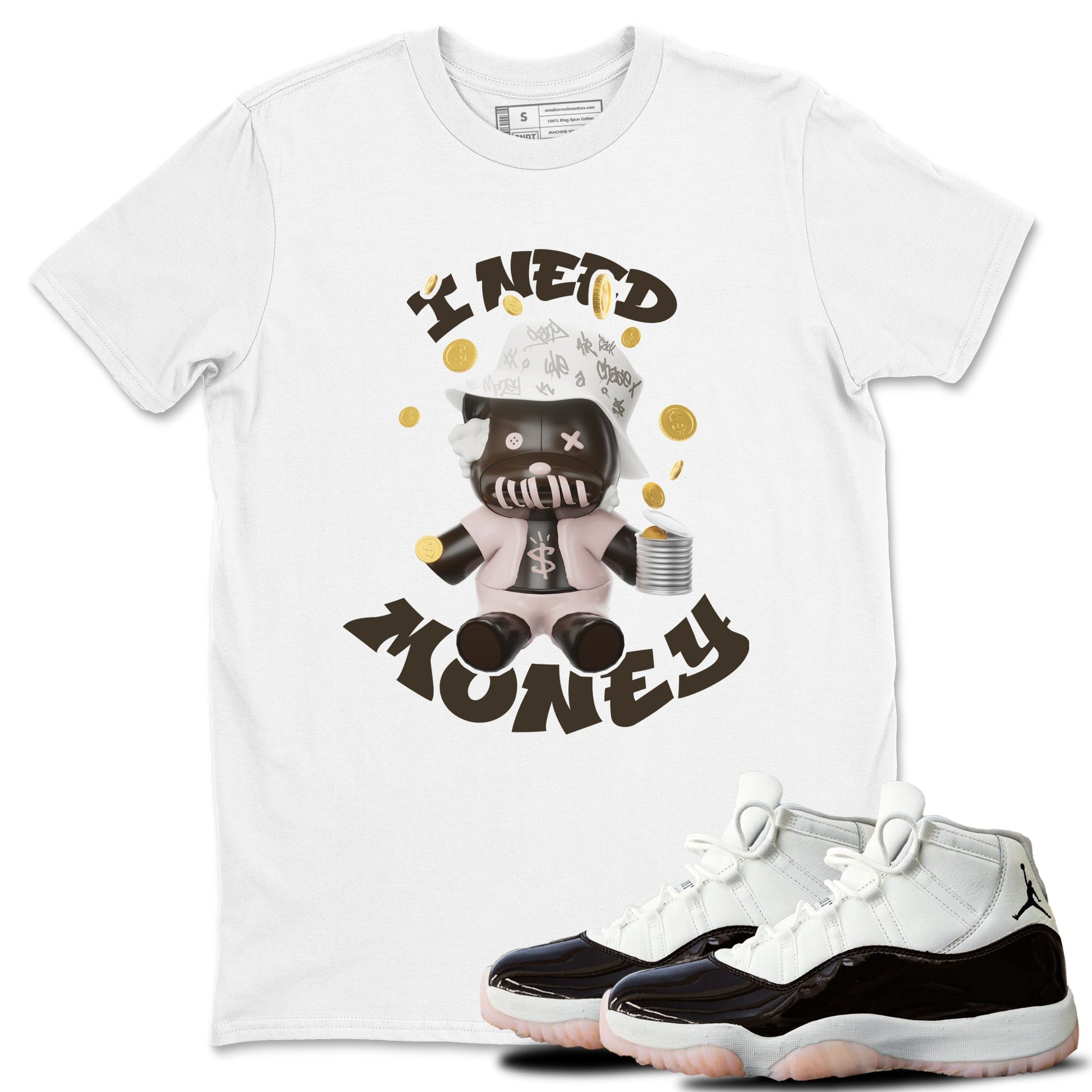 Air Jordan 11 Neapolitan shirt to match jordans I Need Money sneaker tees AJ11 Neapolitan SNRT Sneaker Release Tees Unisex White 1 T-Shirt