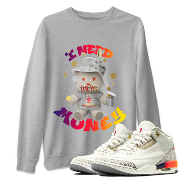 Air Jordan 3 J Balvin shirt to match jordans I Need Money sneaker tees AJ3 Balvin  SNRT Sneaker Release Tees LGBTQ Gay Pride T-Shirt Unisex Heather Grey 1 T-Shirt