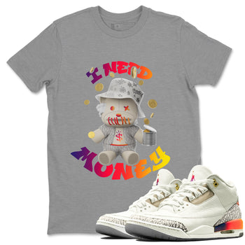Air Jordan 3 J Balvin shirt to match jordans I Need Money sneaker tees AJ3 Balvin  SNRT Sneaker Release Tees LGBTQ Gay Pride T-Shirt Unisex Heather Grey 1 T-Shirt