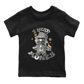 Air Jordan 4 Light Iron Ore shirt to match jordans I Need Money sneaker tees AJ4 Frozen Moments SNRT Sneaker Release Tees Baby Toddler Black 2 T-Shirt