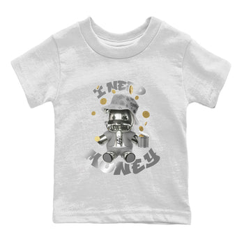 Air Jordan 4 Light Iron Ore shirt to match jordans I Need Money sneaker tees AJ4 Frozen Moments SNRT Sneaker Release Tees Baby Toddler White 2 T-Shirt