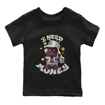 Air Jordan 5 Burgundy shirt to match jordans I Need Money sneaker tees AJ5 Burgundy SNRT Sneaker Release Tees Baby Toddler Black 2 T-Shirt