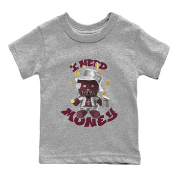 Air Jordan 5 Burgundy shirt to match jordans I Need Money sneaker tees AJ5 Burgundy SNRT Sneaker Release Tees Baby Toddler Heather Grey 2 T-Shirt