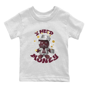 Air Jordan 5 Burgundy shirt to match jordans I Need Money sneaker tees AJ5 Burgundy SNRT Sneaker Release Tees Baby Toddler White 2 T-Shirt