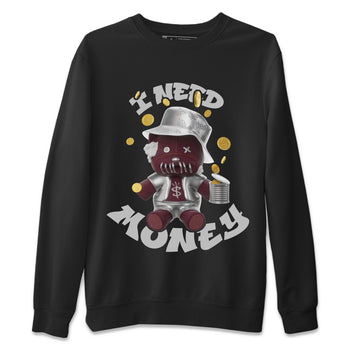 Air Jordan 5 Burgundy shirt to match jordans I Need Money sneaker tees AJ5 Burgundy SNRT Sneaker Release Tees Unisex Black 2 T-Shirt