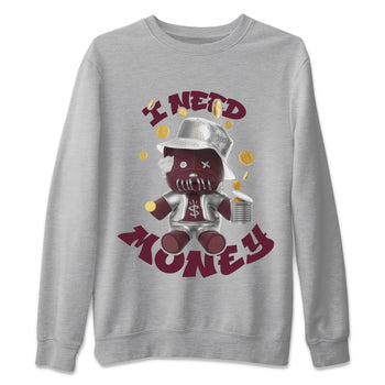 Air Jordan 5 Burgundy shirt to match jordans I Need Money sneaker tees AJ5 Burgundy SNRT Sneaker Release Tees Unisex Heather Grey 2 T-Shirt