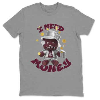 Air Jordan 5 Burgundy shirt to match jordans I Need Money sneaker tees AJ5 Burgundy SNRT Sneaker Release Tees Unisex Heather Grey 2 T-Shirt