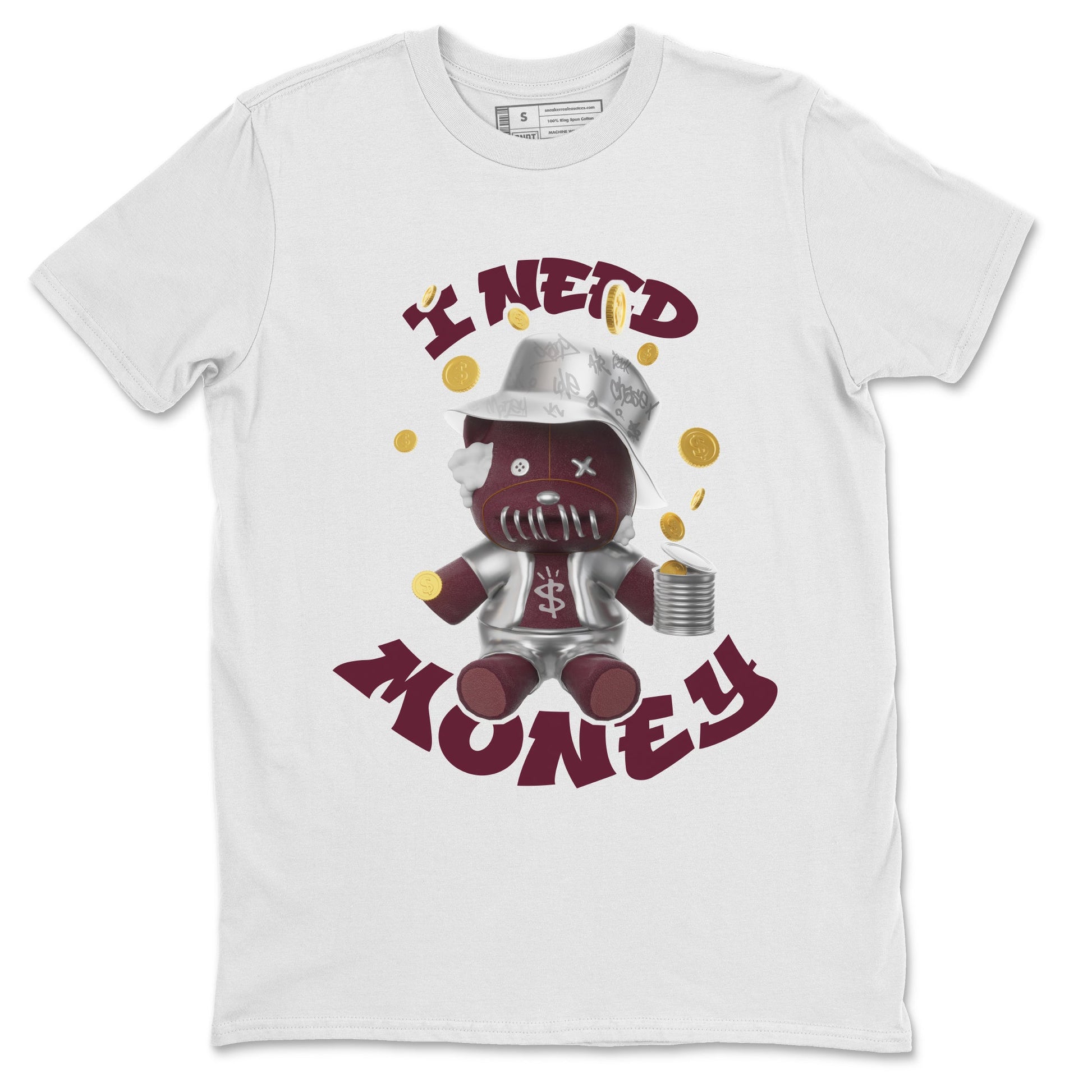 Air Jordan 5 Burgundy shirt to match jordans I Need Money sneaker tees AJ5 Burgundy SNRT Sneaker Release Tees Unisex White 2 T-Shirt